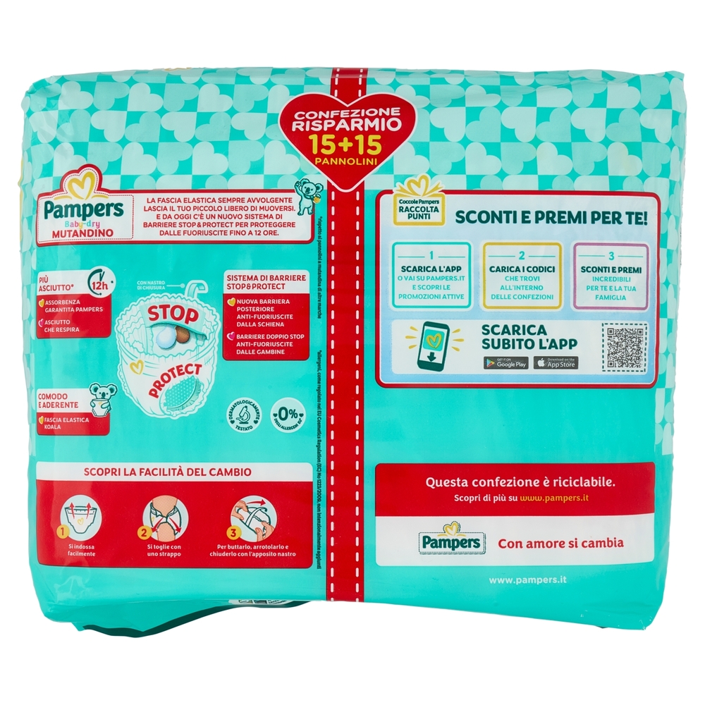 Pampers Baby-dry Mutandino XL 15 + 15 pz
